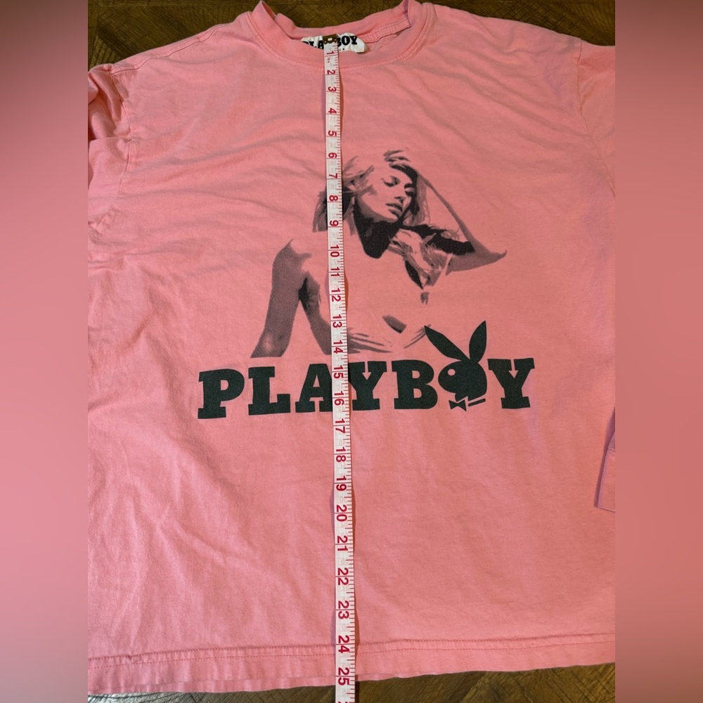 Playboy Men’s Pink Crew Neck Y2K Long Sleeve Tee Shirt Size Large - Picture 8 of 8